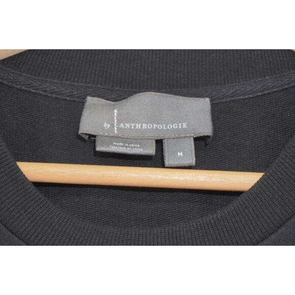 Anthropologie Black Puff Sheer Long Sleeve Blouse Women’s Size M Romantic Top - Picture 6 of 8